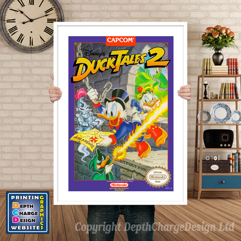 Nes_188_Ducktales2retailnesspine Super Nintendo GAME INSPIRED THEME Retro Gaming Poster A4 A3 A2 Or A1