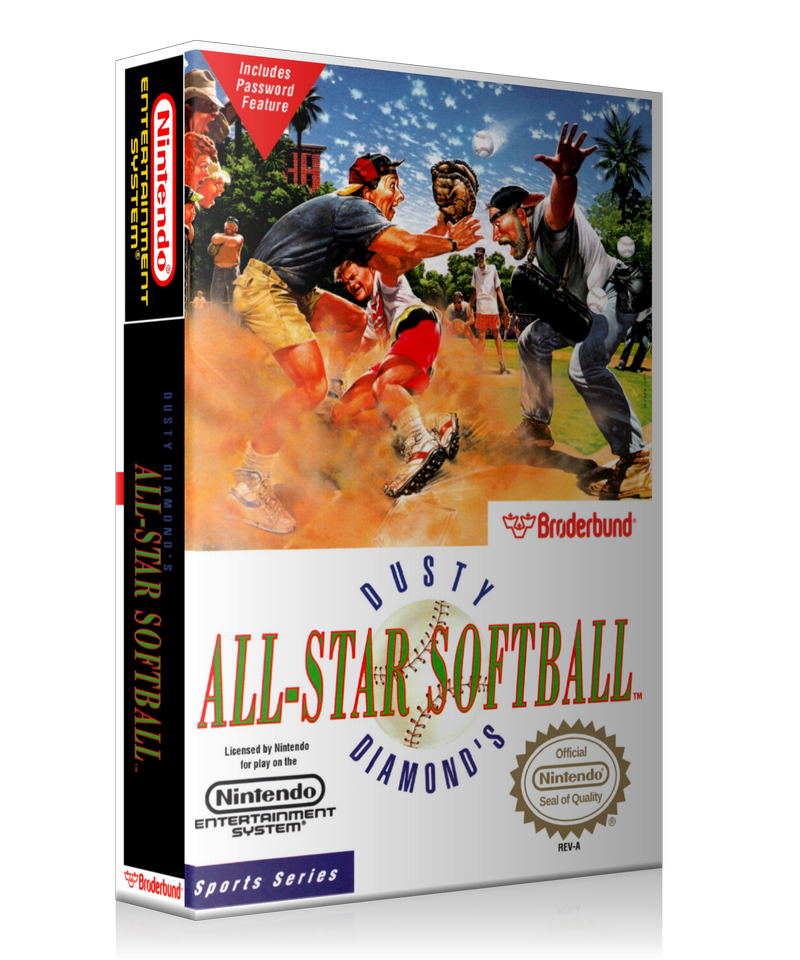 NES Dusty Diamon's All Star Baseball Retail Game Cover To Fit A UGC Style Replacement Game Case