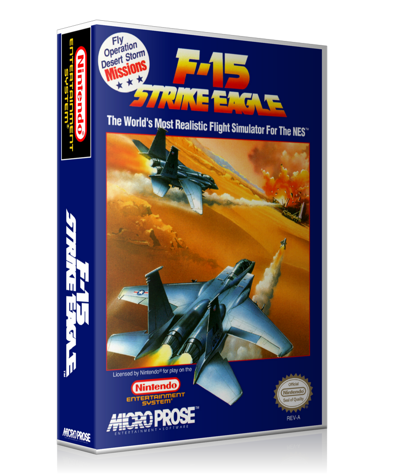 NES F 15 Strike Eagle Retail Game Cover To Fit A UGC Style Replacement Game Case – Nintendo NES Case product image 1