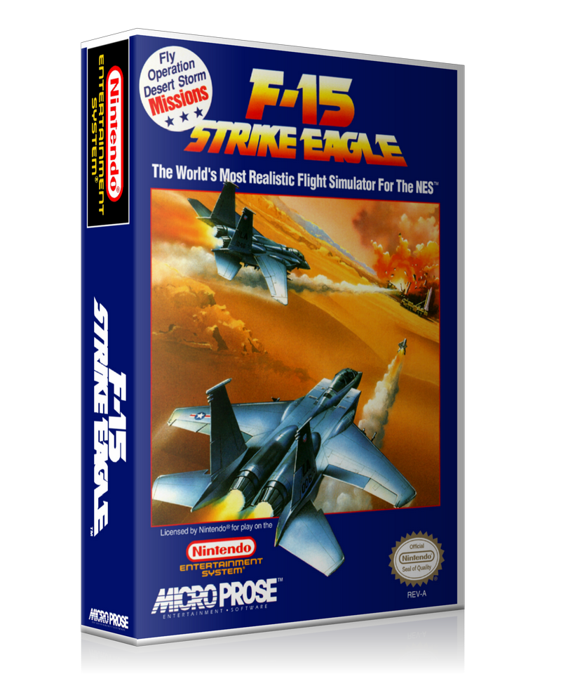 NES F 15 Strike Eagle Retail Game Cover To Fit A UGC Style Replacement Game Case