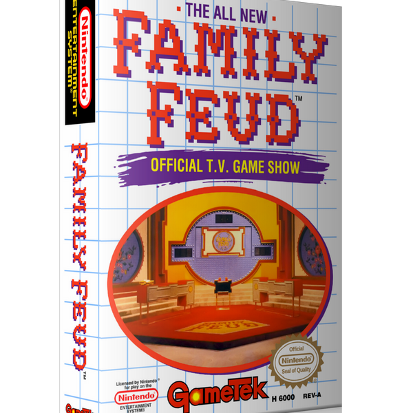 NES Family Feud Retail Game Cover To Fit A UGC Style Replacement Game