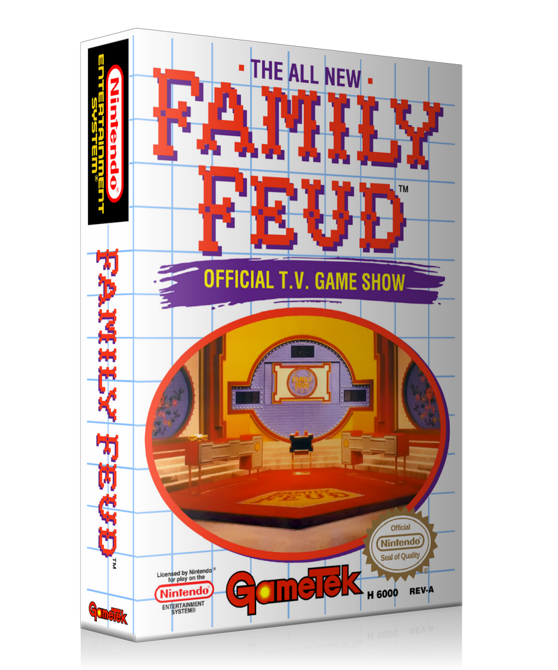 NES Family Feud Retail Game Cover To Fit A UGC Style Replacement Game Case