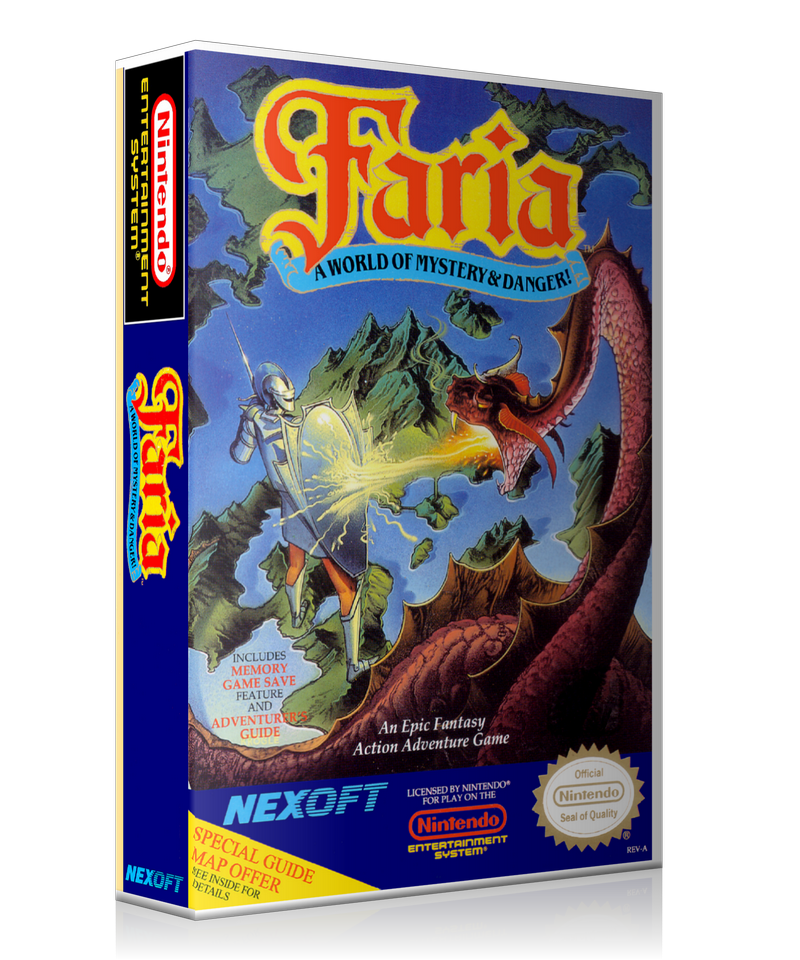 NES Faria Retail Game Cover To Fit A UGC Style Replacement Game Case