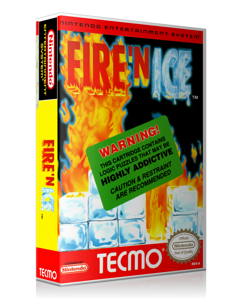 NES Fire N Ice Retail Game Cover To Fit A UGC Style Replacement Game Case