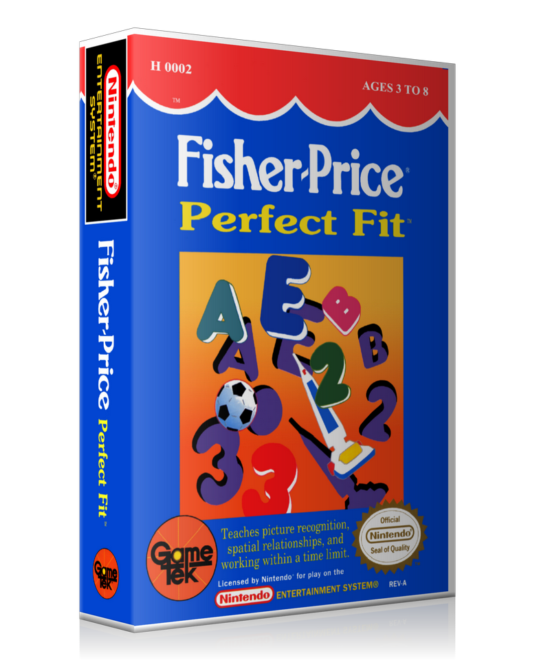 NES Fisher Price Perfect Fit Retail Game Cover To Fit A UGC Style Replacement Game Case
