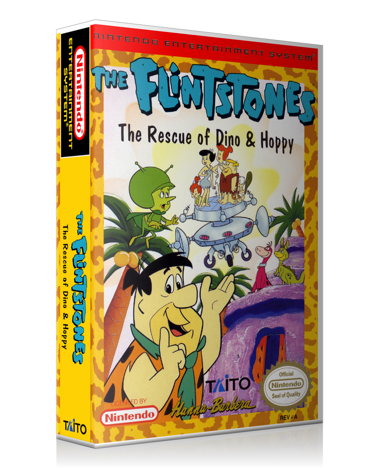 NES 212 Flintstones The Rescue Of Dino And Hoppy Retail Game Cover To Fit A UGC Style Replacement Game Case