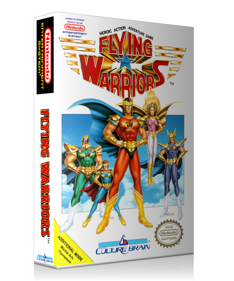 NES Flying Warriors Retail Game Cover To Fit A UGC Style Replacement Game Case