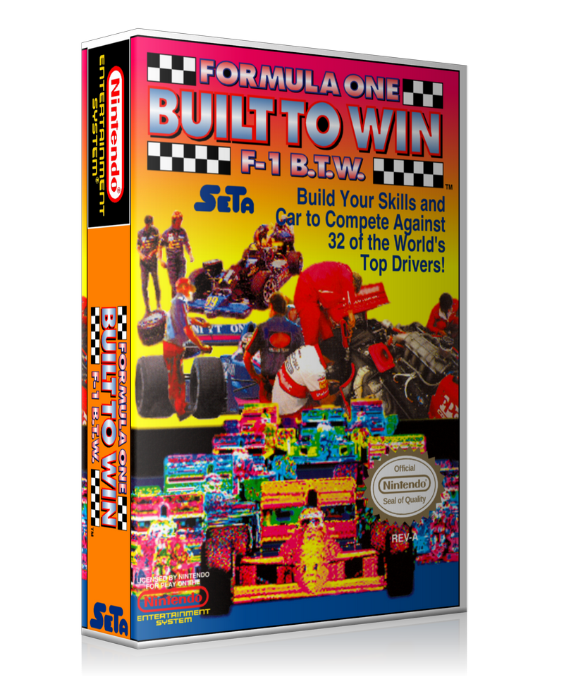 NES Formula 1 Built To Win Retail Game Cover To Fit A UGC Style Replacement Game Case – Nintendo NES Case product image 1