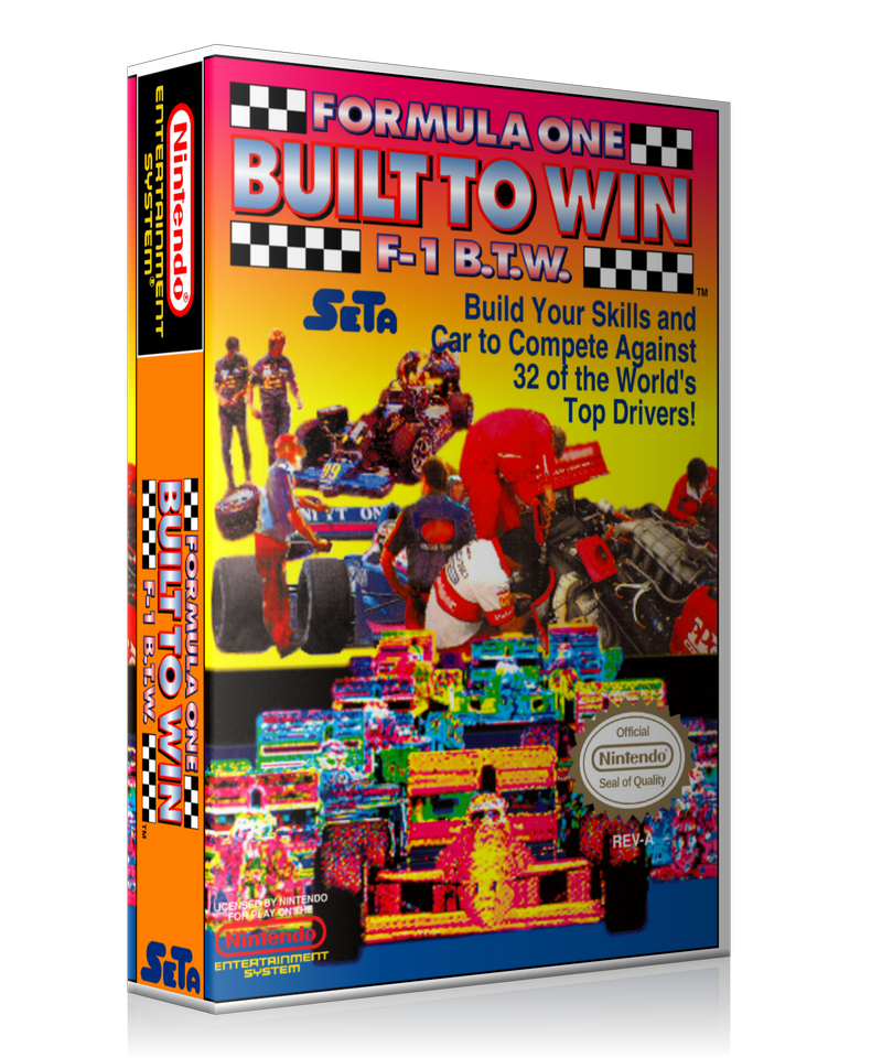 NES Formula 1 Built To Win Retail Game Cover To Fit A UGC Style Replacement Game Case