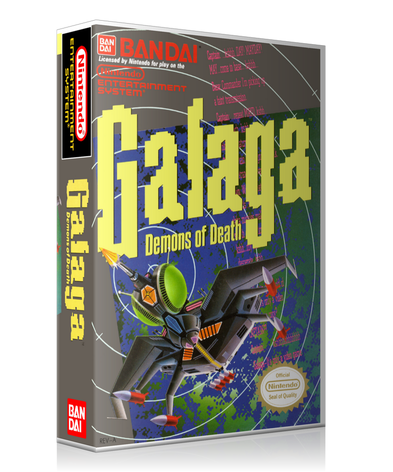 NES Galaga Retail Game Cover To Fit A UGC Style Replacement Game Case