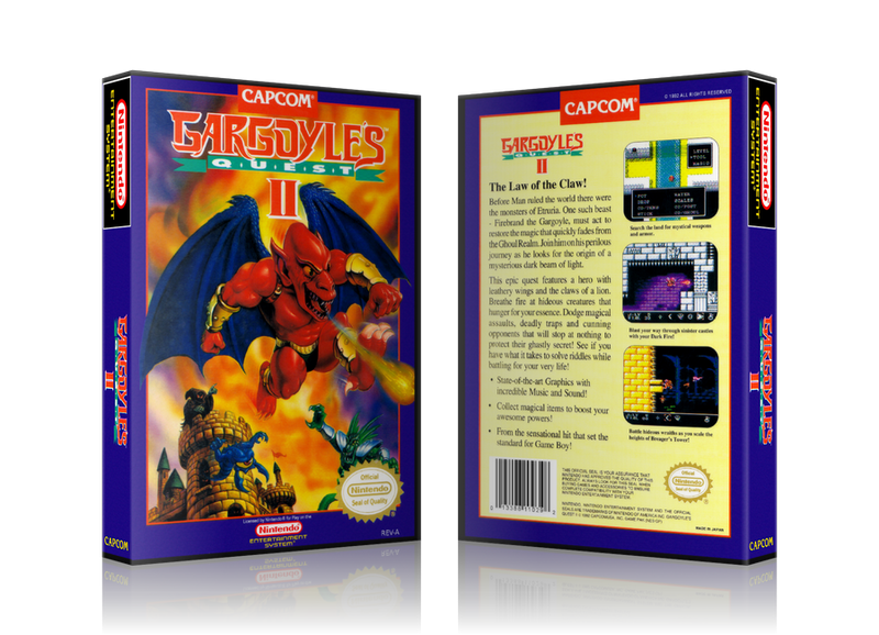 NES Gargoyles Quest 2 Retail Game Cover To Fit A UGC Style Replacement Game Case
