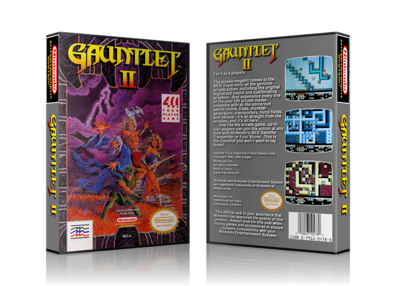 Nes 227 Gauntlet 2 Retail Nesspine Replacement SNES REPLACEMENT Game Case Or Cover