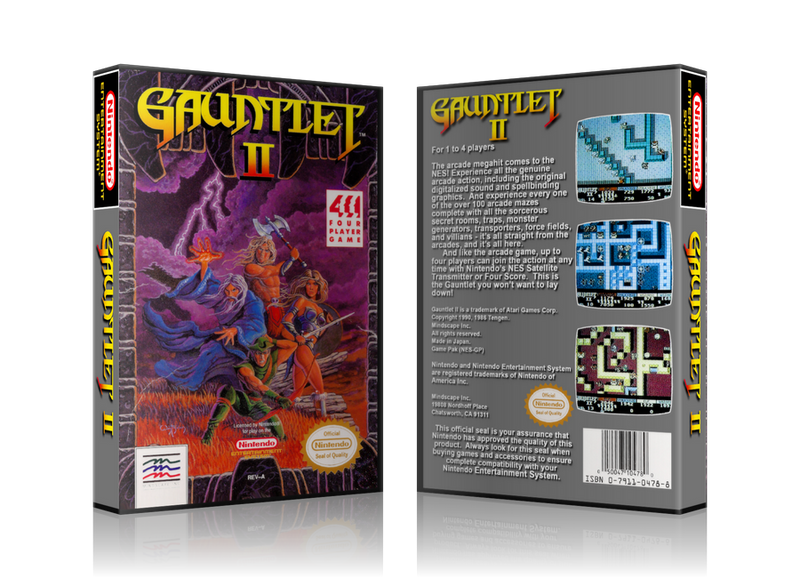 NES Gauntlet 2 Retail Game Cover To Fit A UGC Style Replacement Game Case