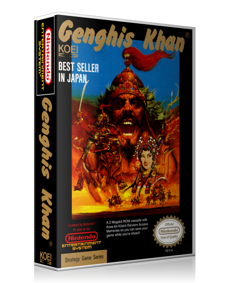 NES Genghis Khan Retail Game Cover To Fit A UGC Style Replacement Game Case – Nintendo NES Case product image 1