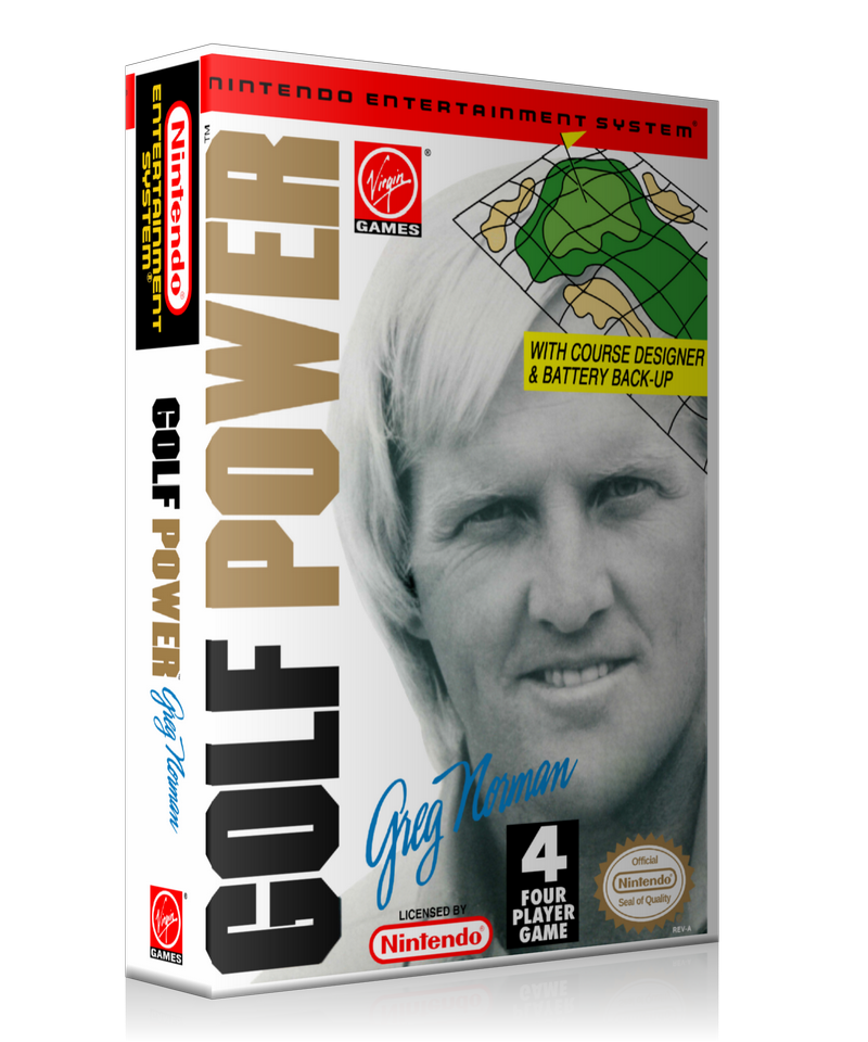 NES Golf Power Retail Game Cover To Fit A UGC Style Replacement Game Case