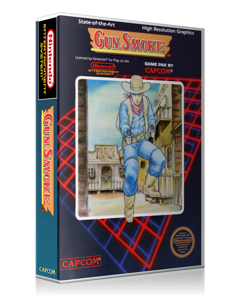 NES Gun Smoke Retail Game Cover To Fit A UGC Style Replacement Game Case