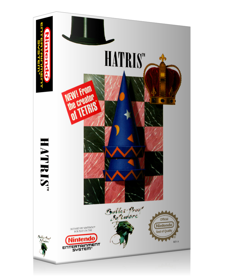 NES Hatris Retail Game Cover To Fit A UGC Style Replacement Game Case