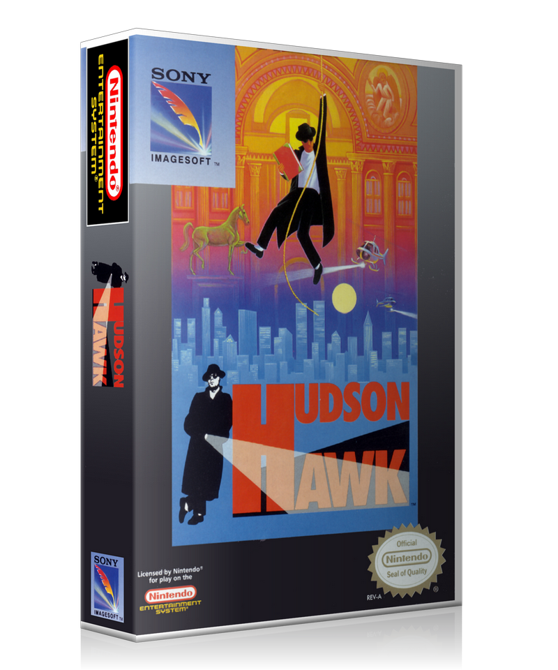 NES Hudson Hawk Retail Game Cover To Fit A UGC Style Replacement Game Case