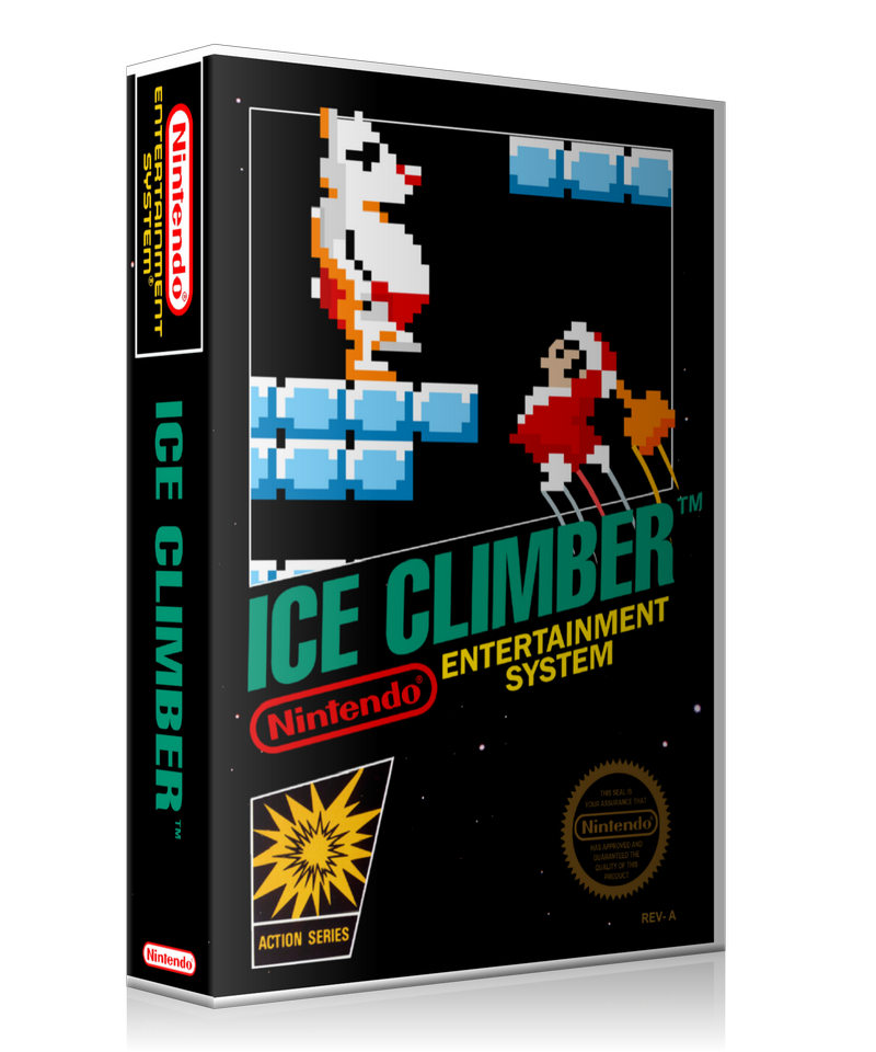 NES Ice Climber Retail Game Cover To Fit A UGC Style Replacement Game Case