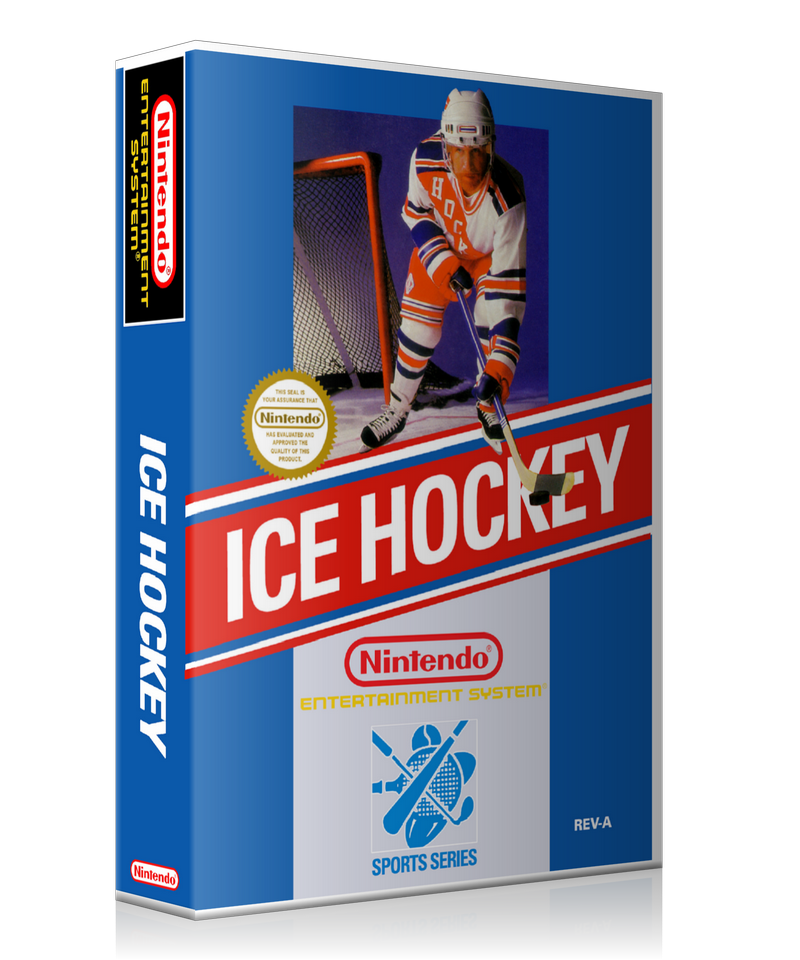 NES Ice Hockey Retail Game Cover To Fit A UGC Style Replacement Game Case