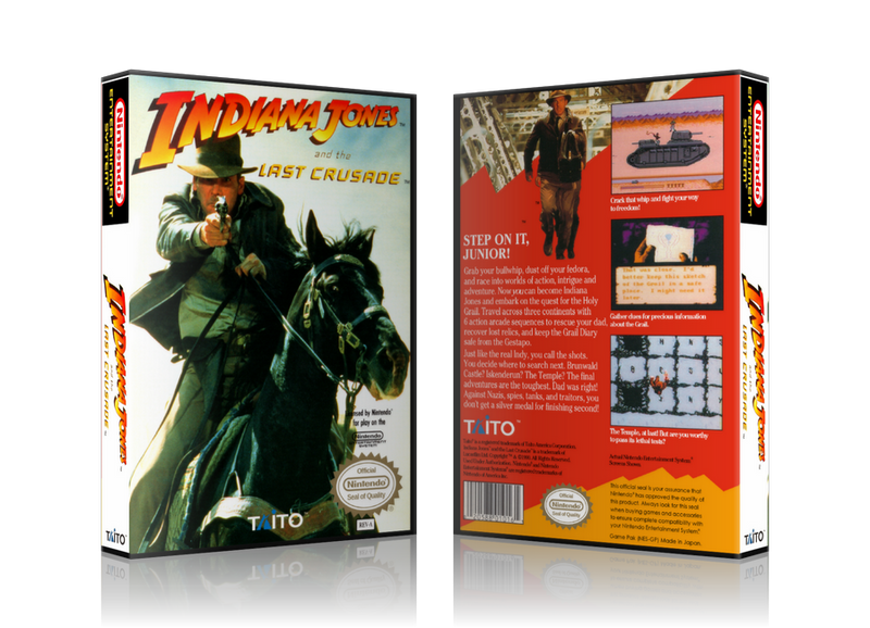 NES Indiana Jones And The Last Crusade Taito Retail Game Cover To Fit A UGC Style Replacement Game Case
