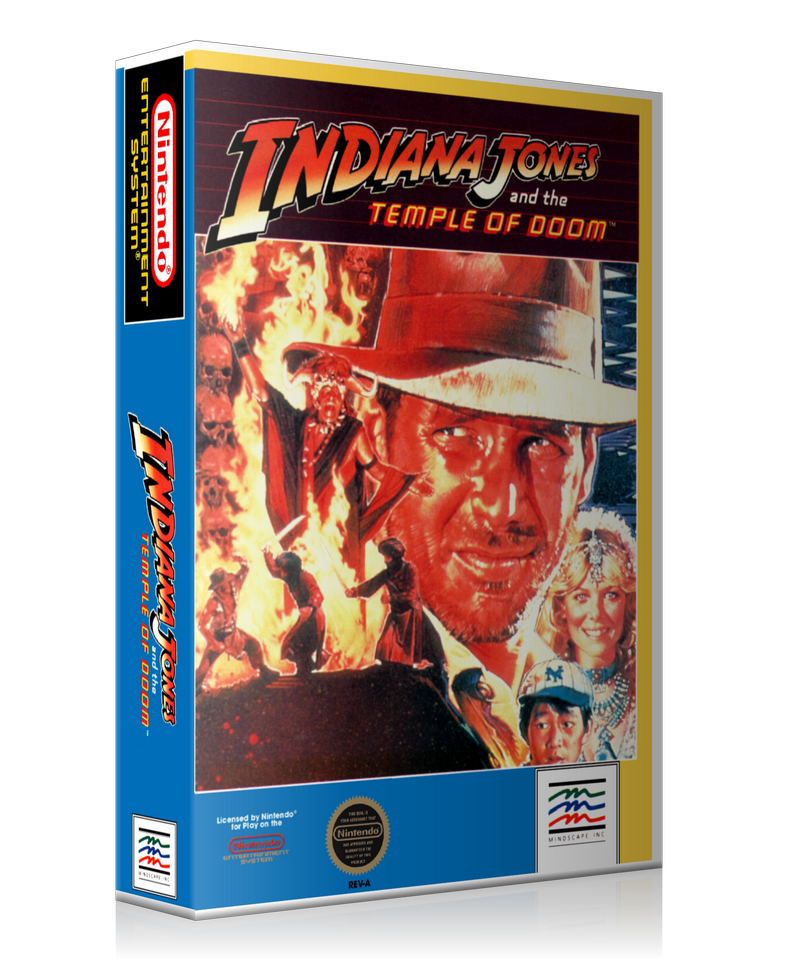 NES Indiana Jones And The Temple Of Doom Retail Game Cover To Fit A UGC Style Replacement Game Case