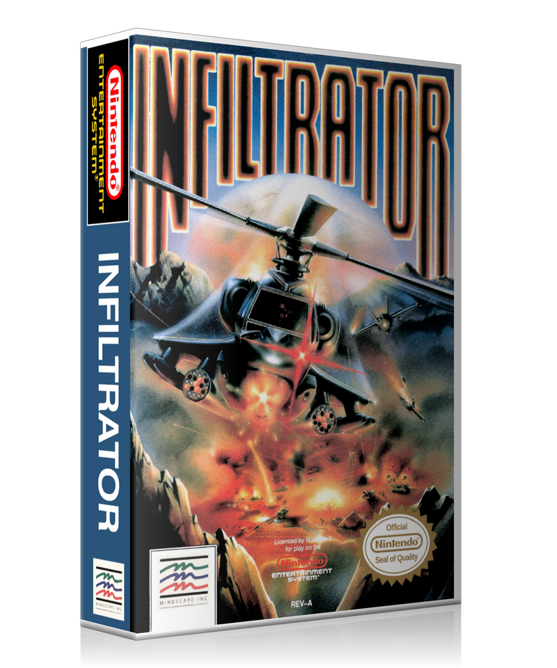 NES Infiltrator Retail Game Cover To Fit A UGC Style Replacement Game Case