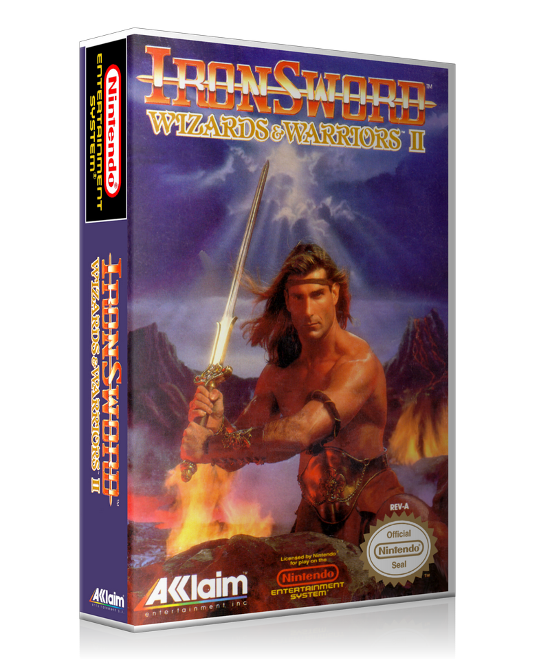 NES Iron Sword Wizards And Warriors 2 Retail Game Cover To Fit A UGC Style Replacement Game Case