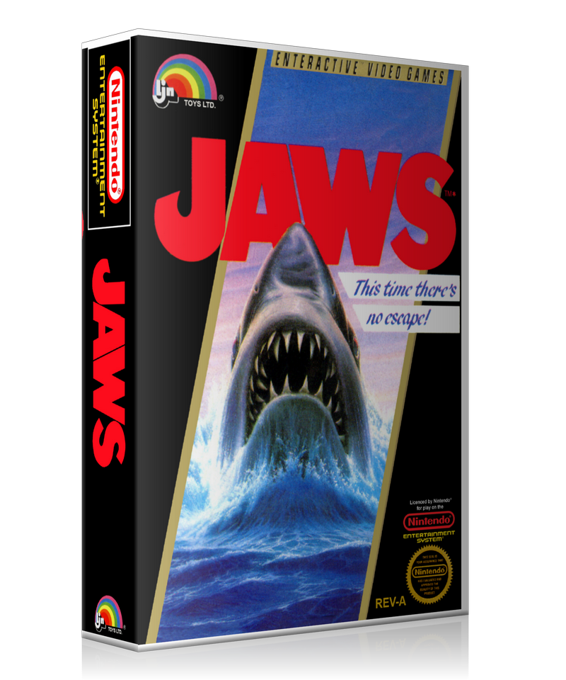 NES Jaws Retail Game Cover To Fit A UGC Style Replacement Game Case