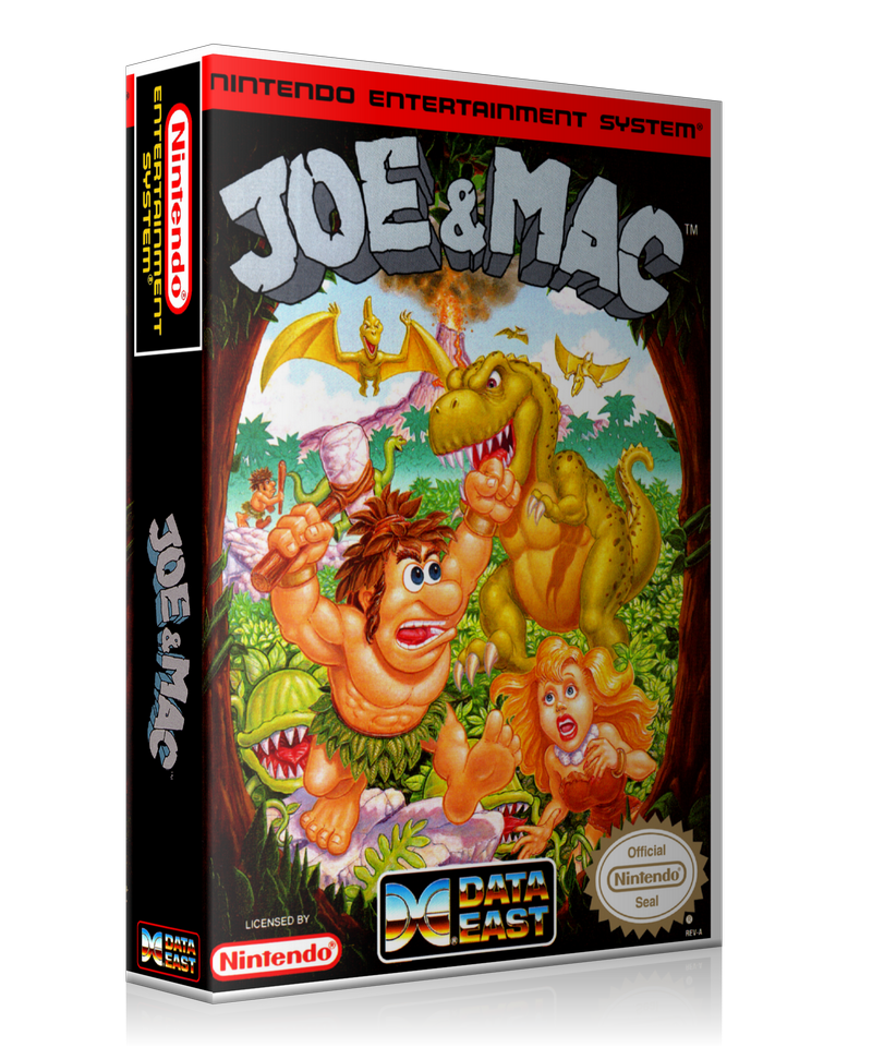 NES Joe And Mac Retail Game Cover To Fit A UGC Style Replacement Game Case