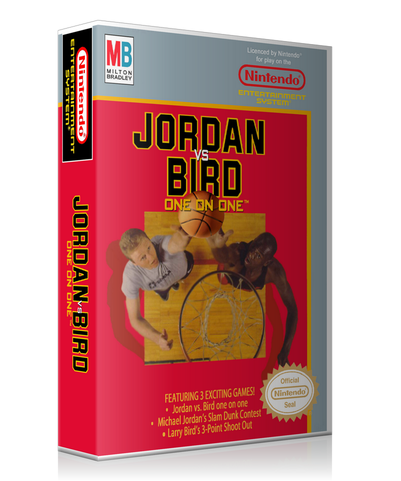 NES Jordan Vs Bird One On One Retail Game Cover To Fit A UGC Style Replacement Game Case