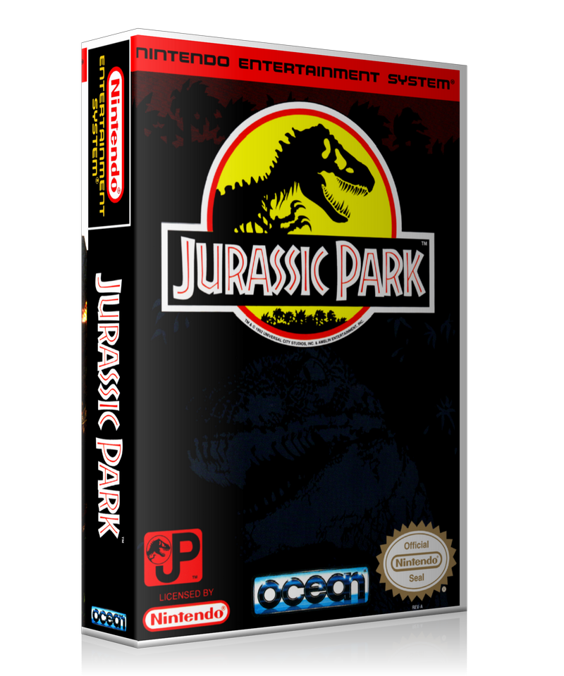 NES Jurassic Park Retail Game Cover To Fit A UGC Style Replacement Game Case