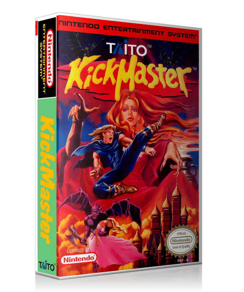 NES Kickmaster Retail Game Cover To Fit A UGC Style Replacement Game Case