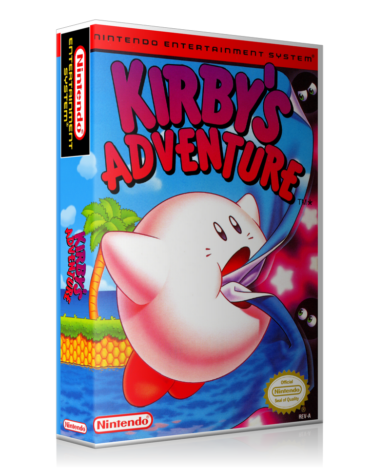 NES Kirby's Adventure Retail Game Cover To Fit A UGC Style Replacement Game Case