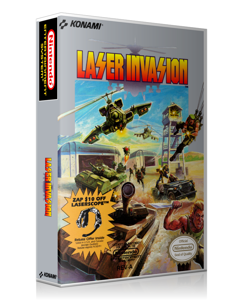 NES Laser Invasion Retail Game Cover To Fit A UGC Style Replacement Game Case