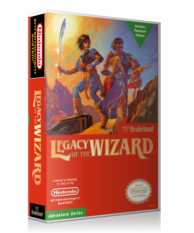 NES Legacy Of The Wizard Retail Game Cover To Fit A UGC Style Replacement Game Case