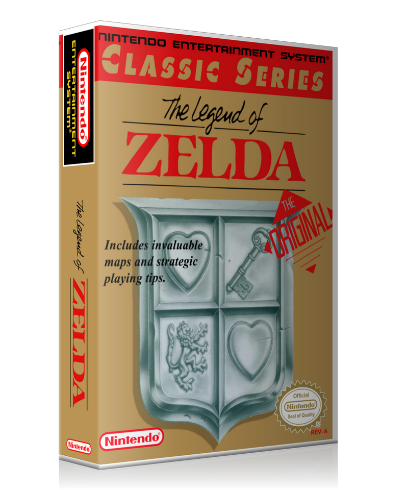 NES Legend Of Zelda Grey Retail Game Cover To Fit A UGC Style Replacement Game Case