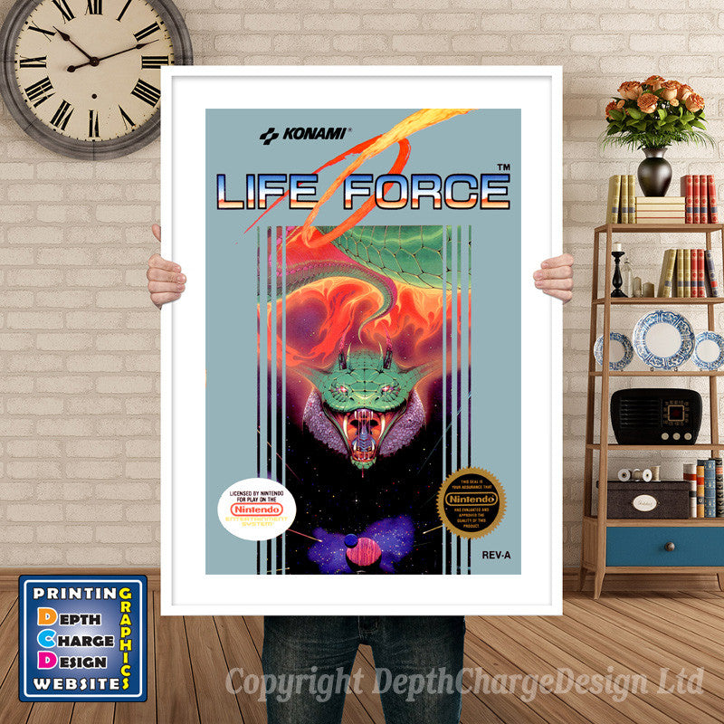 Nes_336_Lifeforceretailnesspine Super Nintendo GAME INSPIRED THEME Retro Gaming Poster A4 A3 A2 Or A1