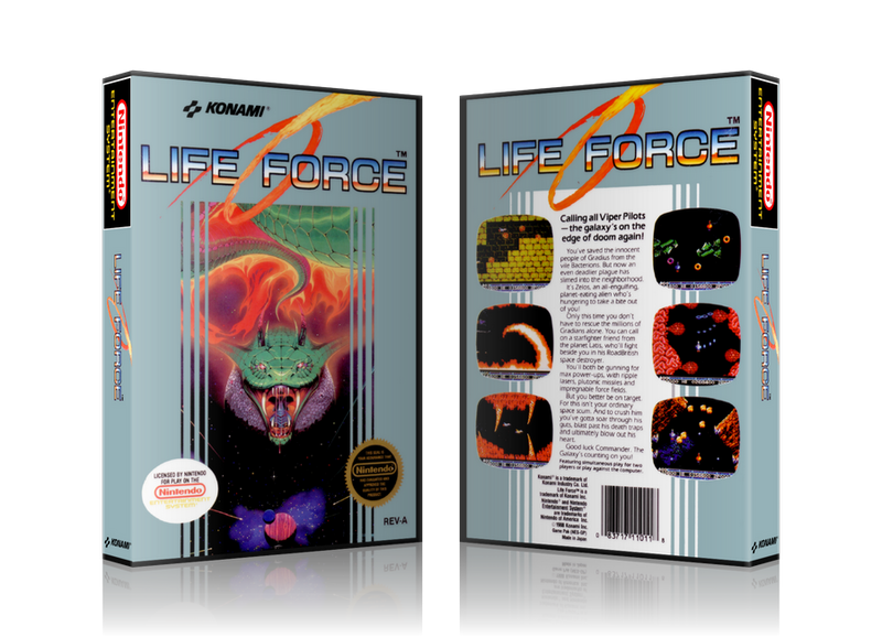 NES Life Force Retail Game Cover To Fit A UGC Style Replacement Game Case