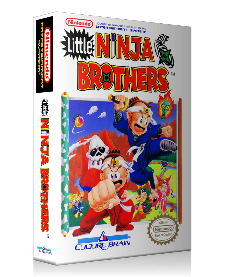 NES Little Ninja Brothers Retail Game Cover To Fit A UGC Style Replacement Game Case