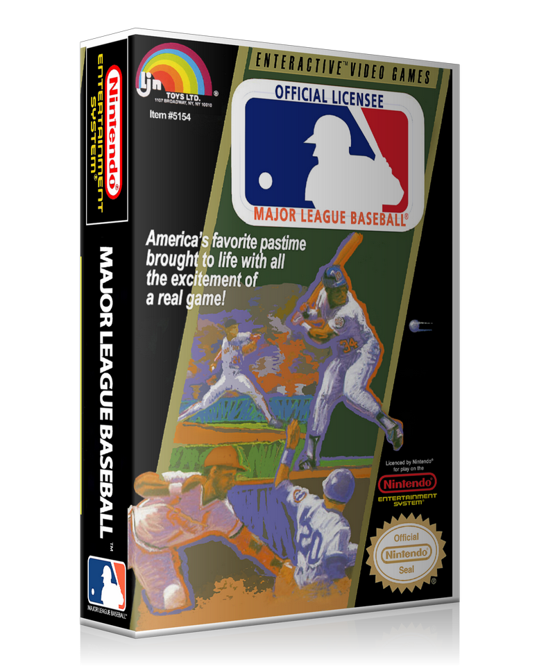 NES Major League Baseball Retail Game Cover To Fit A UGC Style Replacement Game Case