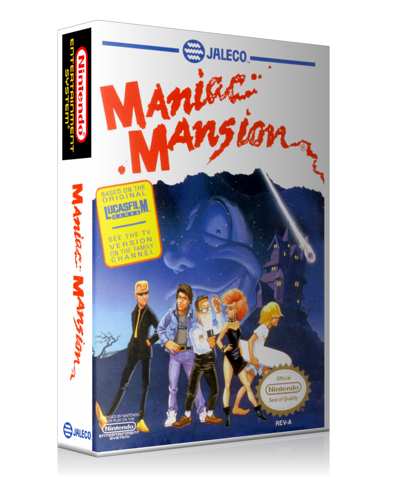NES Maniac Mansion Retail Game Cover To Fit A UGC Style Replacement Game Case