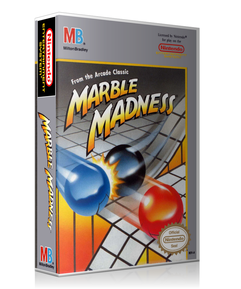 NES Marble Madness Retail Game Cover To Fit A UGC Style Replacement Game Case