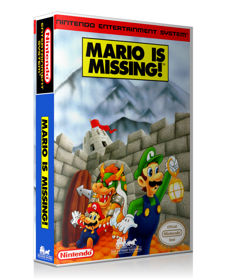 NES Mario Is Missing Retail Game Cover To Fit A UGC Style Replacement Game Case