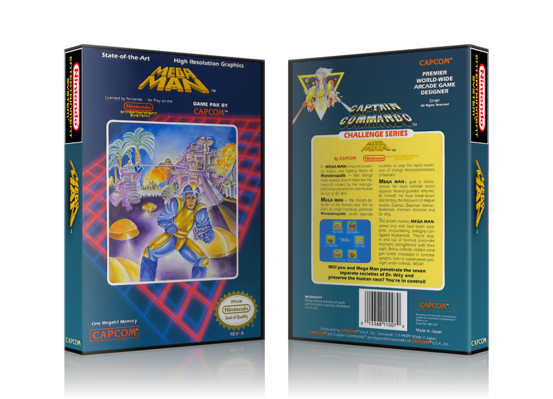 NES Mega Man 1 Retail Game Cover To Fit A UGC Style Replacement Game Case
