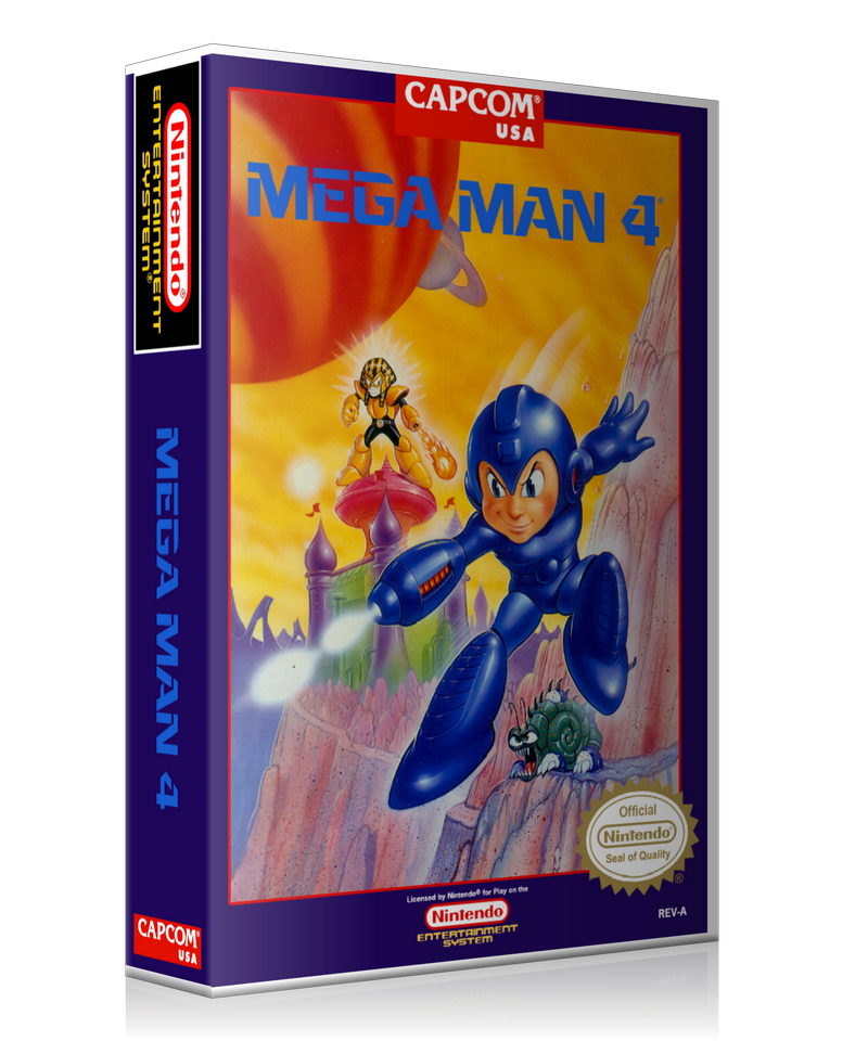 NES Mega Man 4 Retail Game Cover To Fit A UGC Style Replacement Game Case