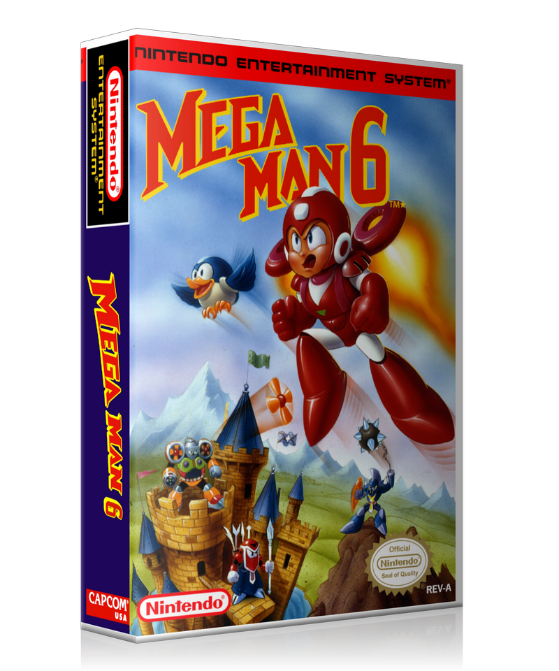 NES Mega Man 6 Retail Game Cover To Fit A UGC Style Replacement Game Case