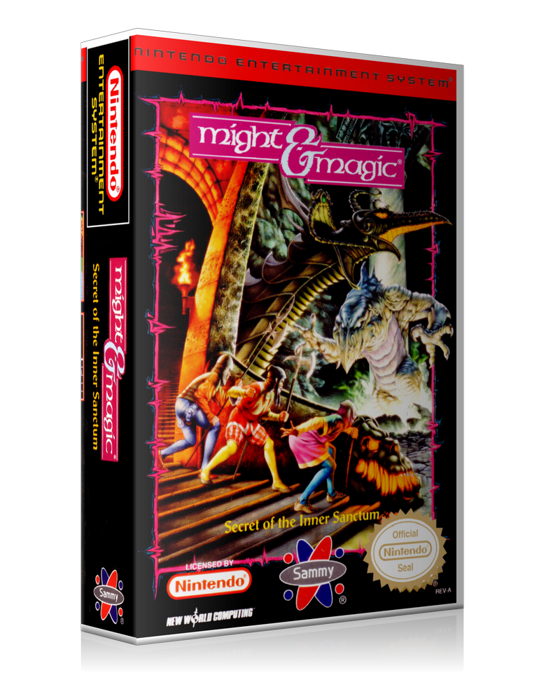 NES Might And Magic Retail Game Cover To Fit A UGC Style Replacement Game Case
