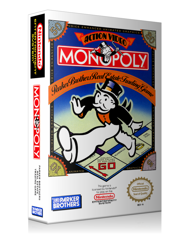 NES Monopoly Retail Game Cover To Fit A UGC Style Replacement Game Case