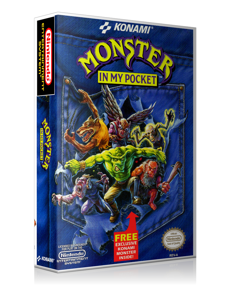 NES Monster In My Pocket Retail Game Cover To Fit A UGC Style Replacement Game Case